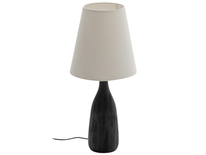 Černobílá dřevěná stolní lampa Kave Home Luvia