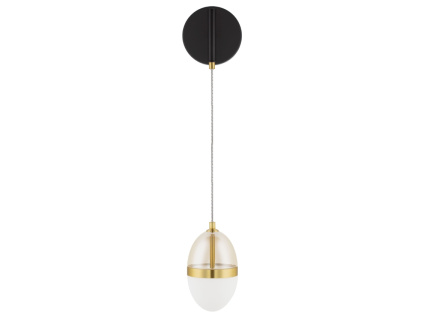 Bílo-zlaté skleněné nástěnné LED světlo Nova Luce Egna
