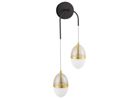 Bílo-zlaté skleněné nástěnné LED světlo Nova Luce Egna II.