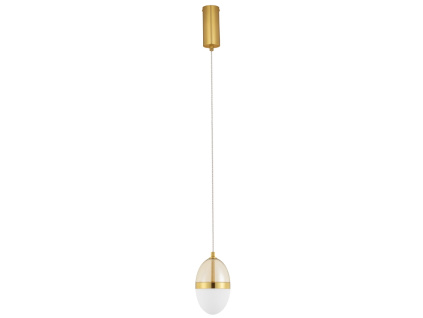 Bílo-zlaté skleněné závěsné LED světlo Nova Luce Egna 12 cm