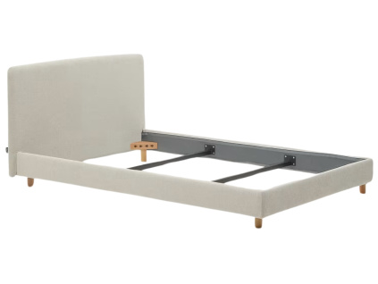 Šedá čalouněná jednolůžková postel Kave Home Valma 90 x 200 cm
