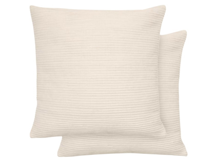 Set dvou bílých bavlněných povlaků na polštář Kave Home Vindi 50 x 50 cm