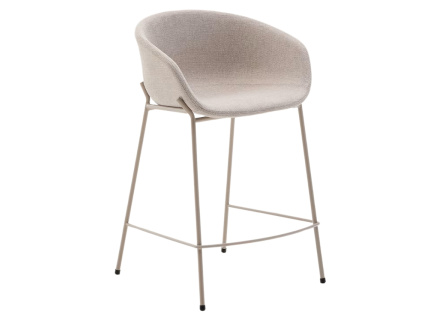 Béžová čalouněná barová židle Kave Home Yvette 65 cm