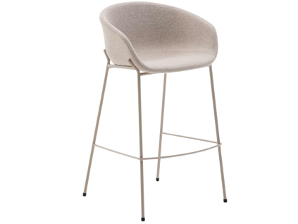 Béžová čalouněná barová židle Kave Home Yvette 75 cm