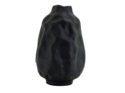 Černá hliníková váza Dent 37 cm
