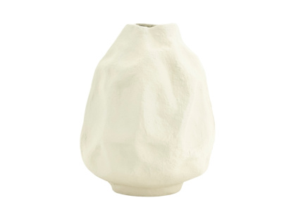 Bílá hliníková váza Dent 26,5 cm