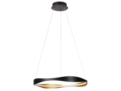 Černo-zlaté kovové závěsné LED světlo Nova Luce Dobi 60 cm