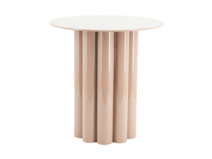Starorůžový kovový odkládací stolek Olympa 43 cm