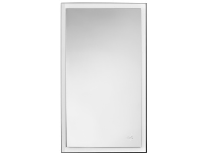 Černé závěsné zrcadlo s LED osvětlením Nova Luce Deca 120 x 70 cm