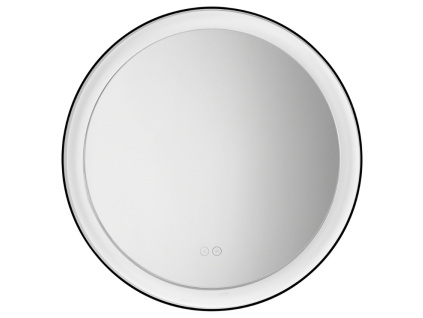 Černé závěsné zrcadlo s LED osvětlením Nova Luce Ural 60 cm
