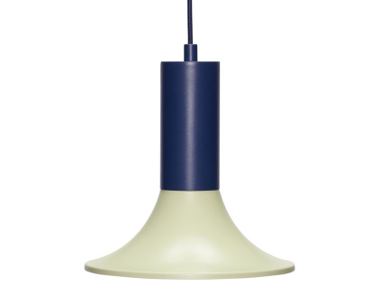 Modro-zelené kovové závěsné světlo Hübsch Luminary 25 cm