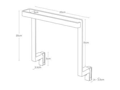 Bílý kovový závěsný držák na utěrky Yamazaki Tower 20 cm