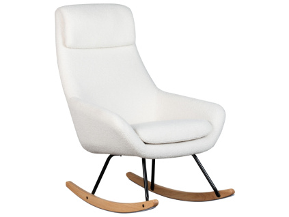 Bílé čalouněné houpací křeslo Quax Nordic