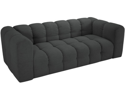 Černá čalouněná trojmístná pohovka MICADONI Mellow 220 cm