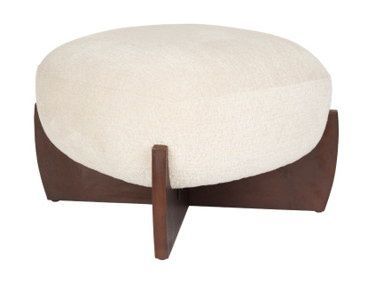 Béžová bouclé podnožka DUTCHBONE EMILIUS 55 cm