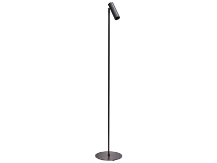 Černá kovová stojací lampa Norm 125 cm