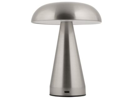 Stříbrná kovová nabíjecí stolní LED lampa Raelyn