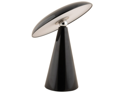 Černá kovová nabíjecí LED lampa Poppy