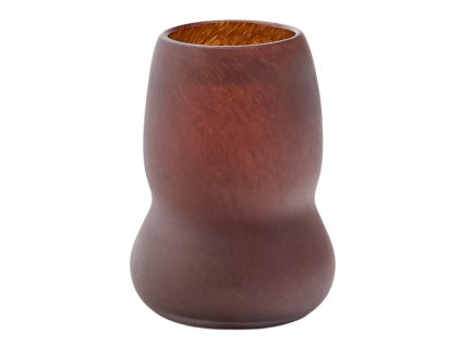 Hnědá skleněná váza Kave Home Numa 20 cm