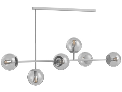 Šedé kovové závěsné světlo Orb 115 cm