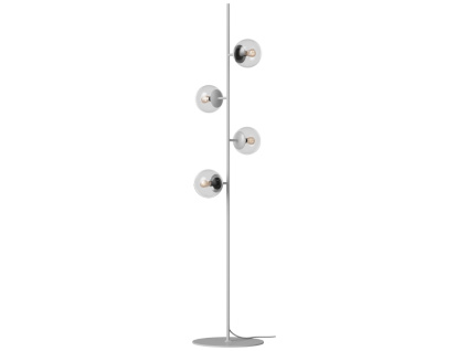 Šedá kovová stojací lampa Orb 162,5 cm