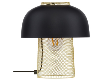 Černo-zlatá kovová stolní lampa Nova Luce Sqube