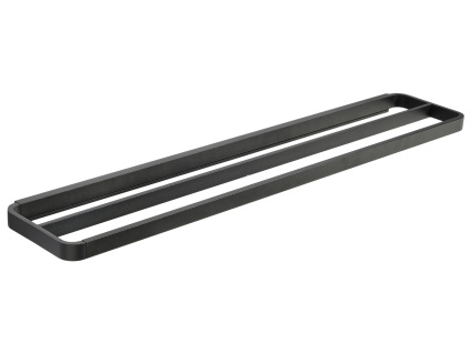 Černý kovový dvojitý držák na ručníky Rim 70 cm