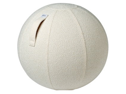 Bílý bouclé sedací / gymnastický míč VLUV DIVA Ø 65 cm
