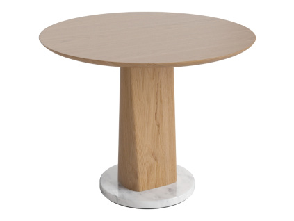 Dubový nízký odkládací stolek Root 60 cm s mramorovou podstavou