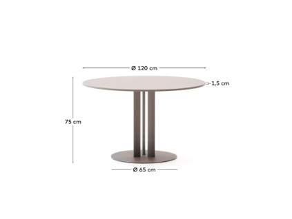Béžovošedý zahradní jídelní stůl Kave Home Sedalis 120 cm