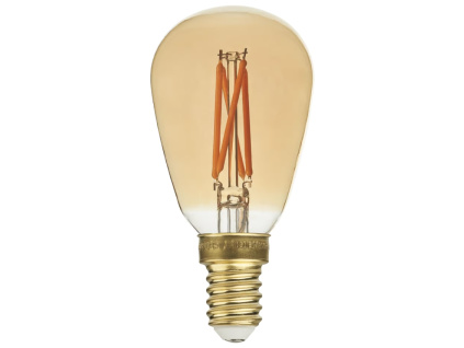 Zlatá stmívatelná LED žárovka Teardrop E14 2W