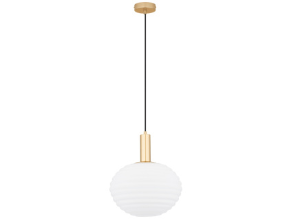Bílo-zlaté skleněné závěsné světlo Nova Luce Allen 32 cm