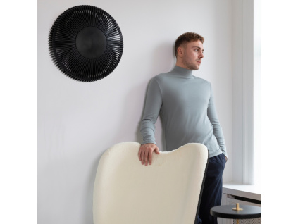 Černé dubové nástěnné světlo Clava Up 35 cm