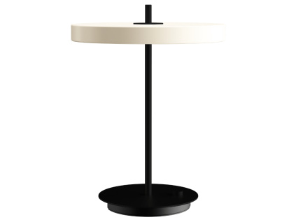 Bílo-černá kovová stolní LED lampa Asteria