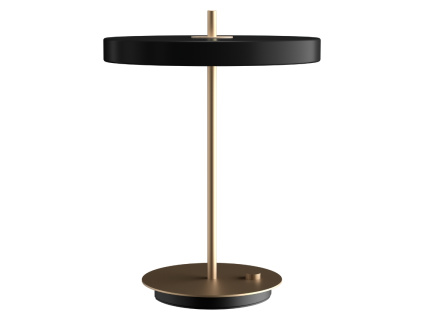 Černo-zlatá kovová stolní LED lampa Asteria