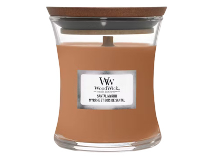 Malá vonná svíčka WoodWick, Santal Myrrh