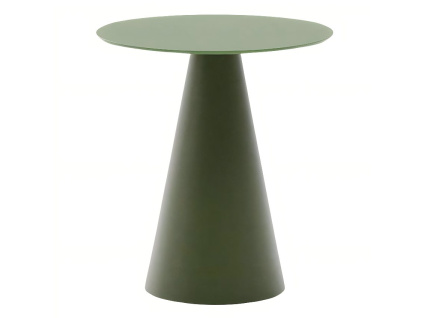 Matně zelený skleněný kulatý odkládací stolek Kave Home Wilshire 50 cm