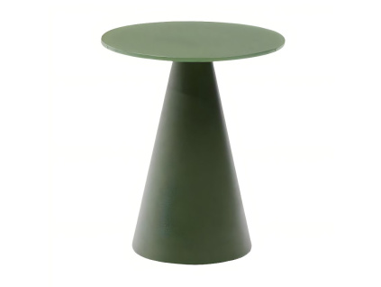 Matně zelený skleněný kulatý odkládací stolek Kave Home Wilshire 35 cm