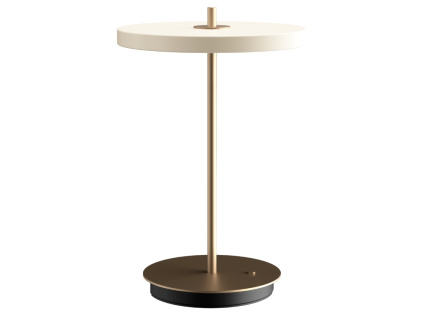 Bílo-zlatá kovová stolní nabíjecí LED lampa Asteria
