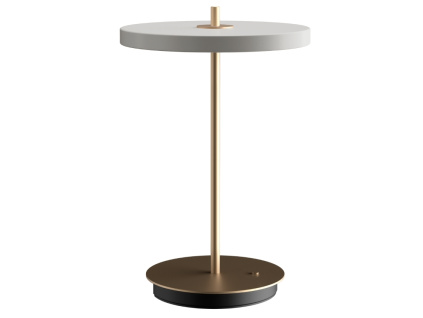Krémově bílo-zlatá kovová stolní nabíjecí LED lampa Asteria