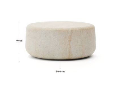 Béžový cementový zahradní stolek Kave Home Drasi 90 cm