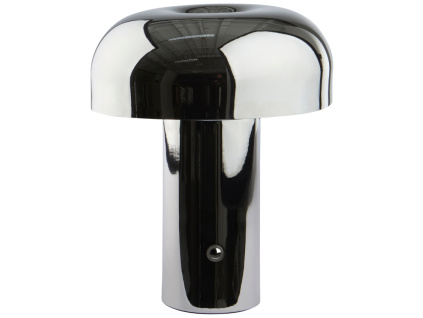 Stříbrná kovová nabíjecí stolní LED lampa RAGGE