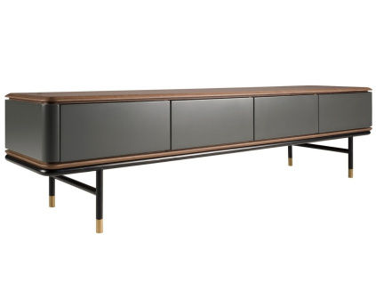 Šedý lakovaný TV stolek Angel Cerdá No. 3265, 200 x 45 cm
