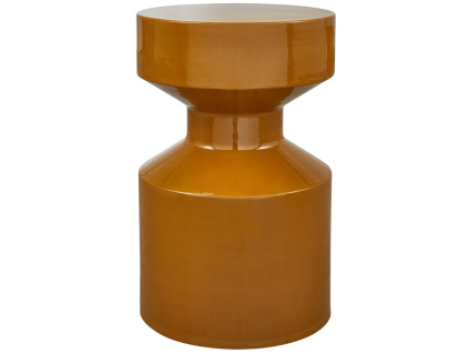 Žlutohnědý kovový odkládací stolek Fomos 30 cm