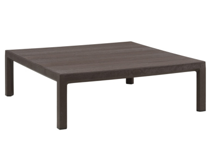 Tmavě hnědý plastový zahradní stolek Maximo Tavolino 80 x 80 cm