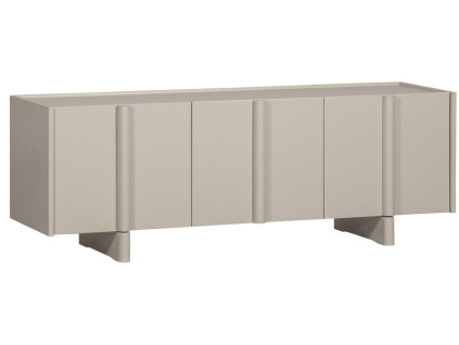 Šedobéžový dřevěný TV stolek Basu 152 x 46 cm
