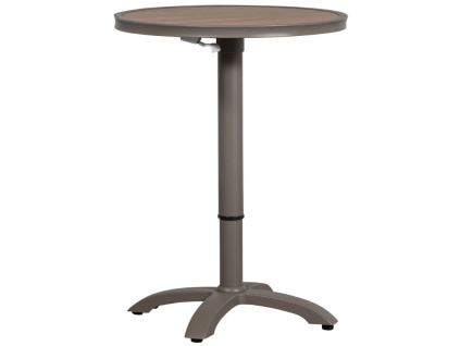 Šedohnědý kovový zahradní barový stůl Jeff 70 cm