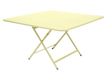 Citronově žlutý kovový skládací stůl Fermob Caractére 128 x 128 cm