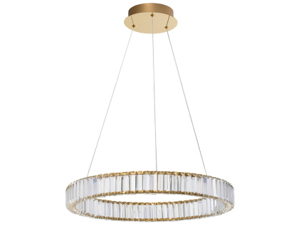Zlaté skleněné závěsné LED světlo Nova Luce Aurelia 60 cm