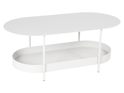 Bílý kovový zahradní konferenční stolek Fermob Salsa 113 x 58 cm